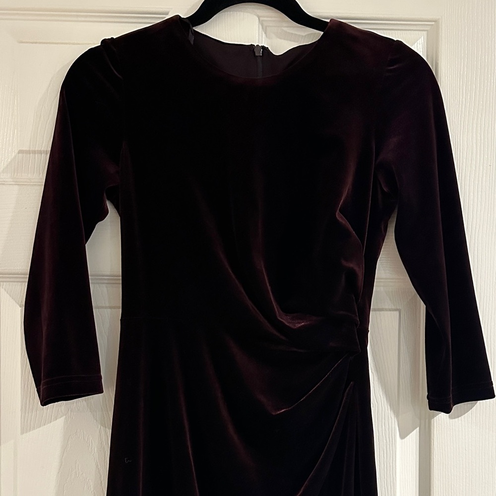 Elegant Velvet Dress in Deep Burgundy